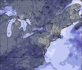 Χάρτης χιονιού για Appalachians and Great Lakes 3ημερου