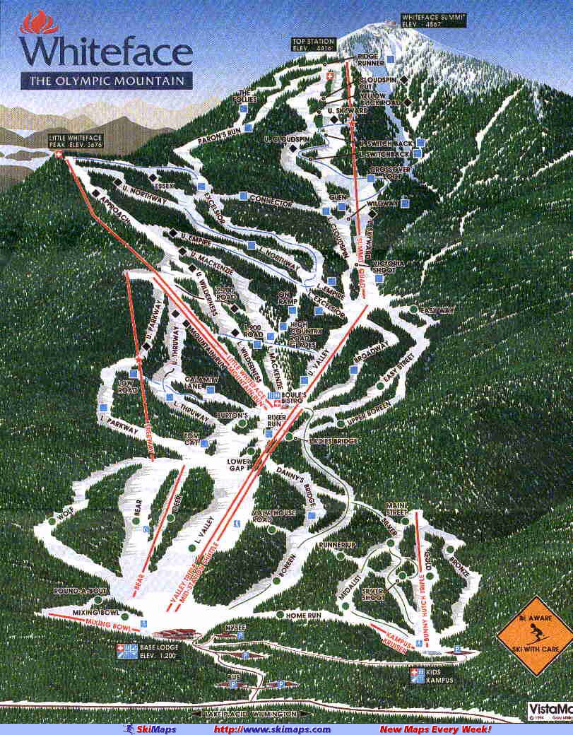 Whiteface Mountain (Lake Placid) Piste / Trail Map