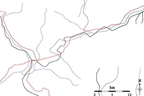 Roads and rivers close to Espace Cambre d'Aze