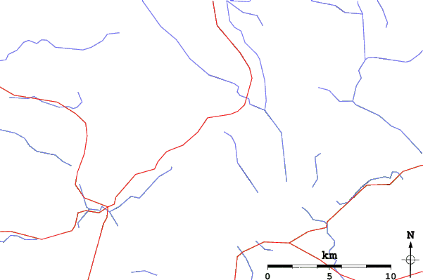 Roads and rivers close to Mt Timothy Ski Area