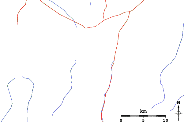 Roads and rivers close to Rainbow