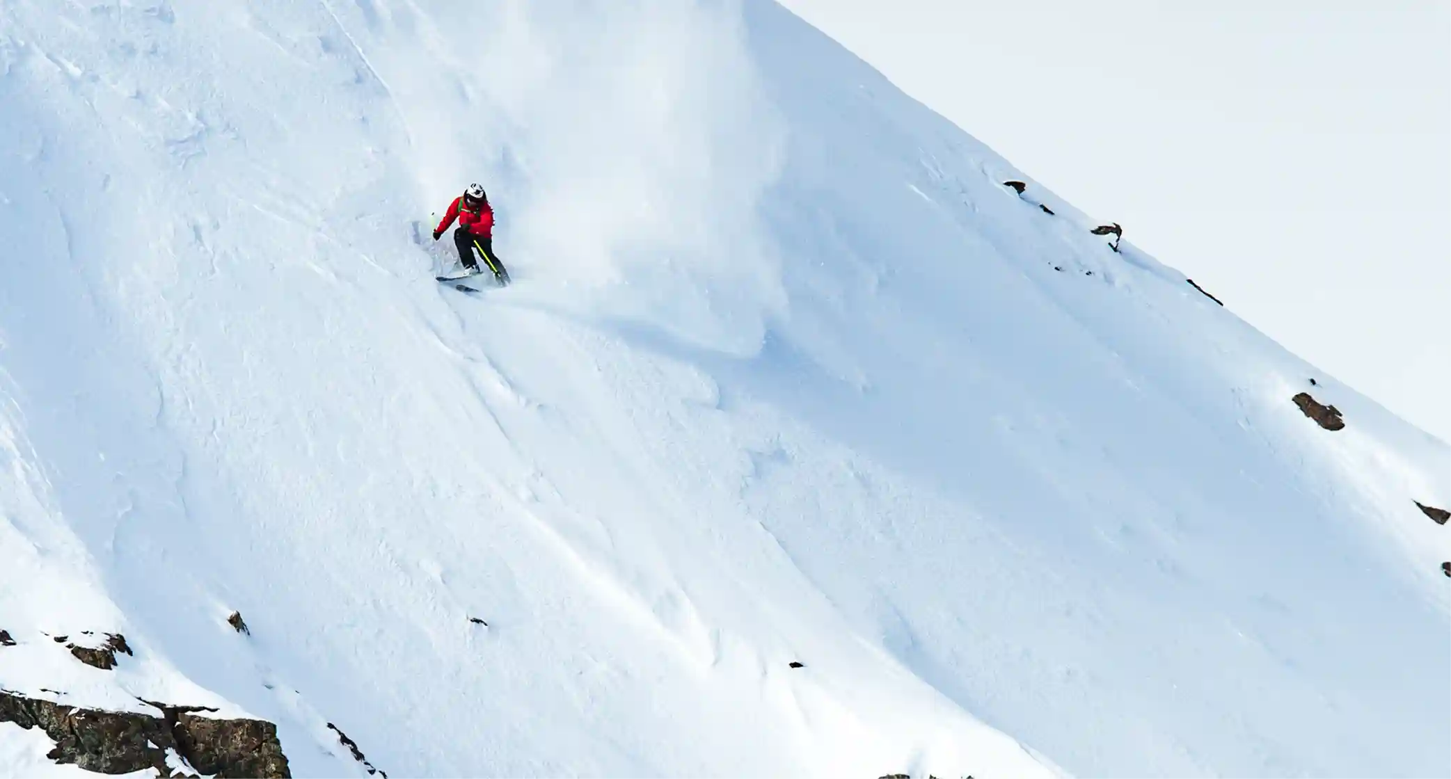 Skier in powder snow