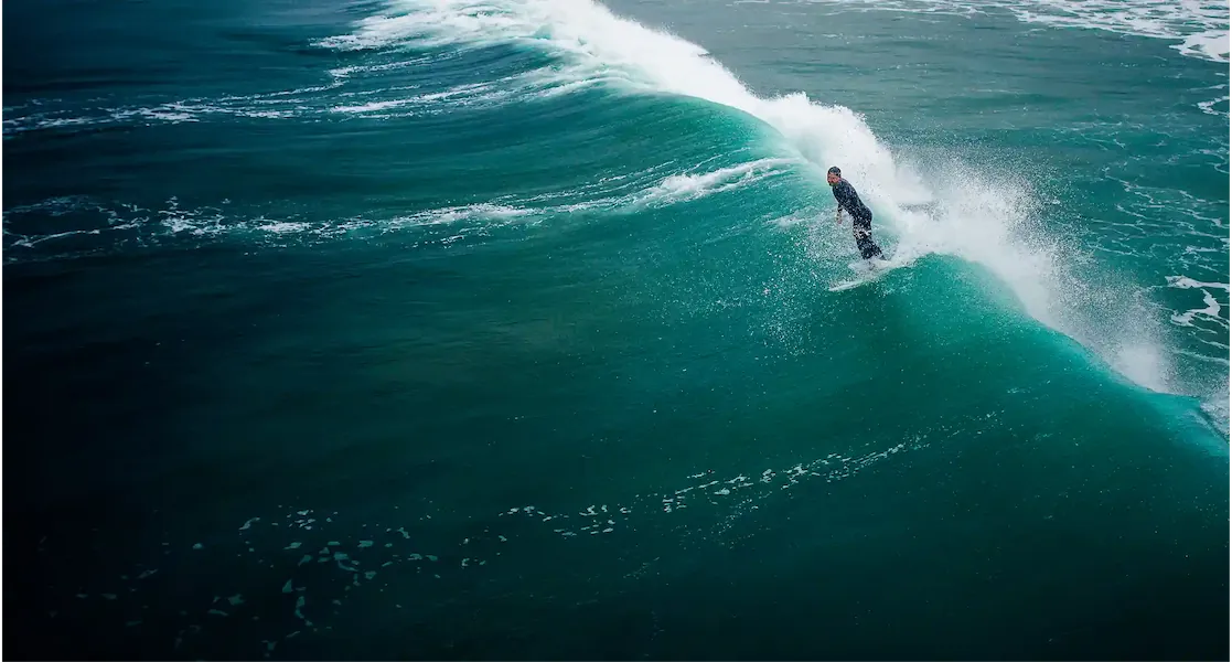 Surfer on a wave