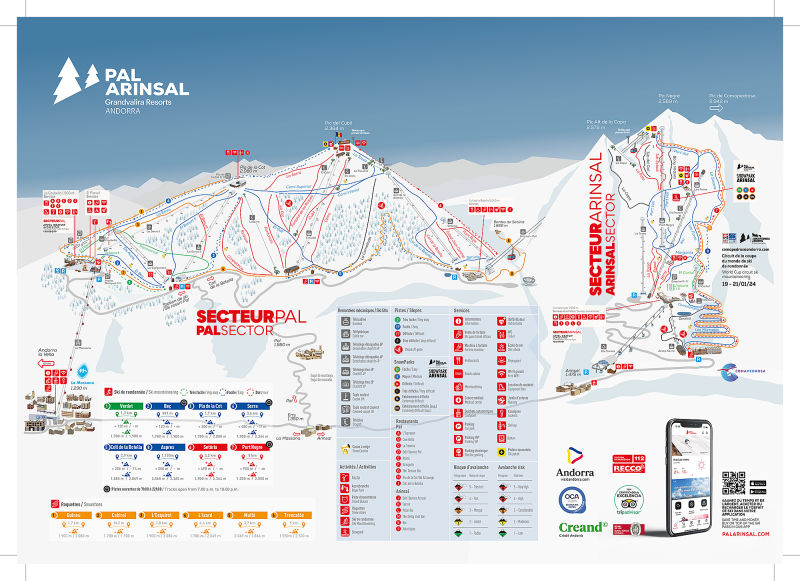 Vallnord-Arinsal Piste / Trail Map