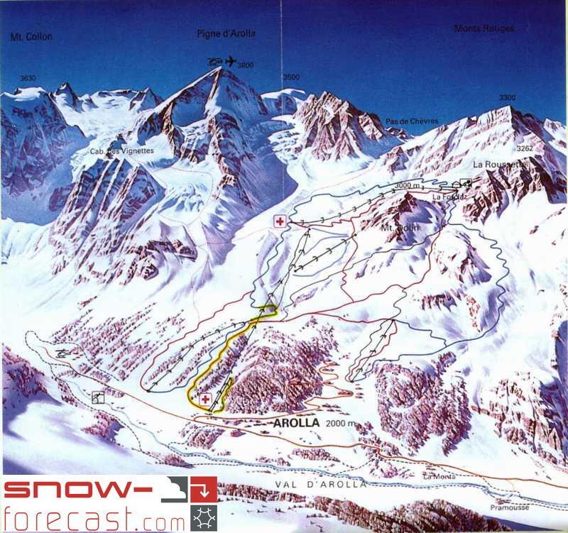 Arolla Piste / Trail Map