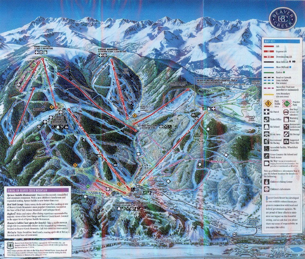 Beaver Creek Piste / Trail Map