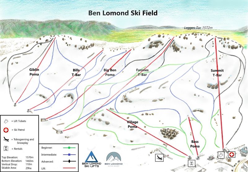 Ben Lomond Piste / Trail Map