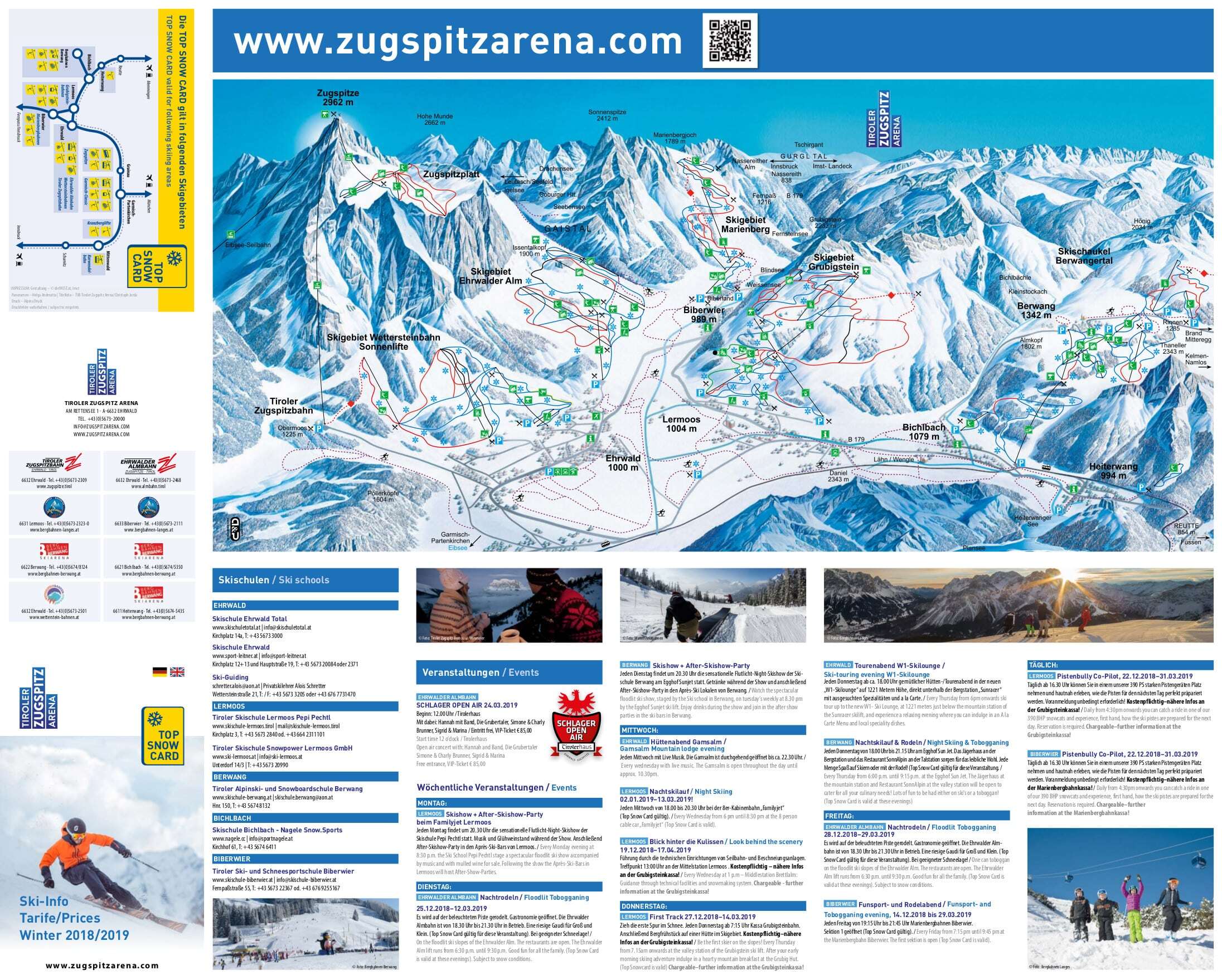 Berwang-Bichlbach-Rinnen Piste / Trail Map