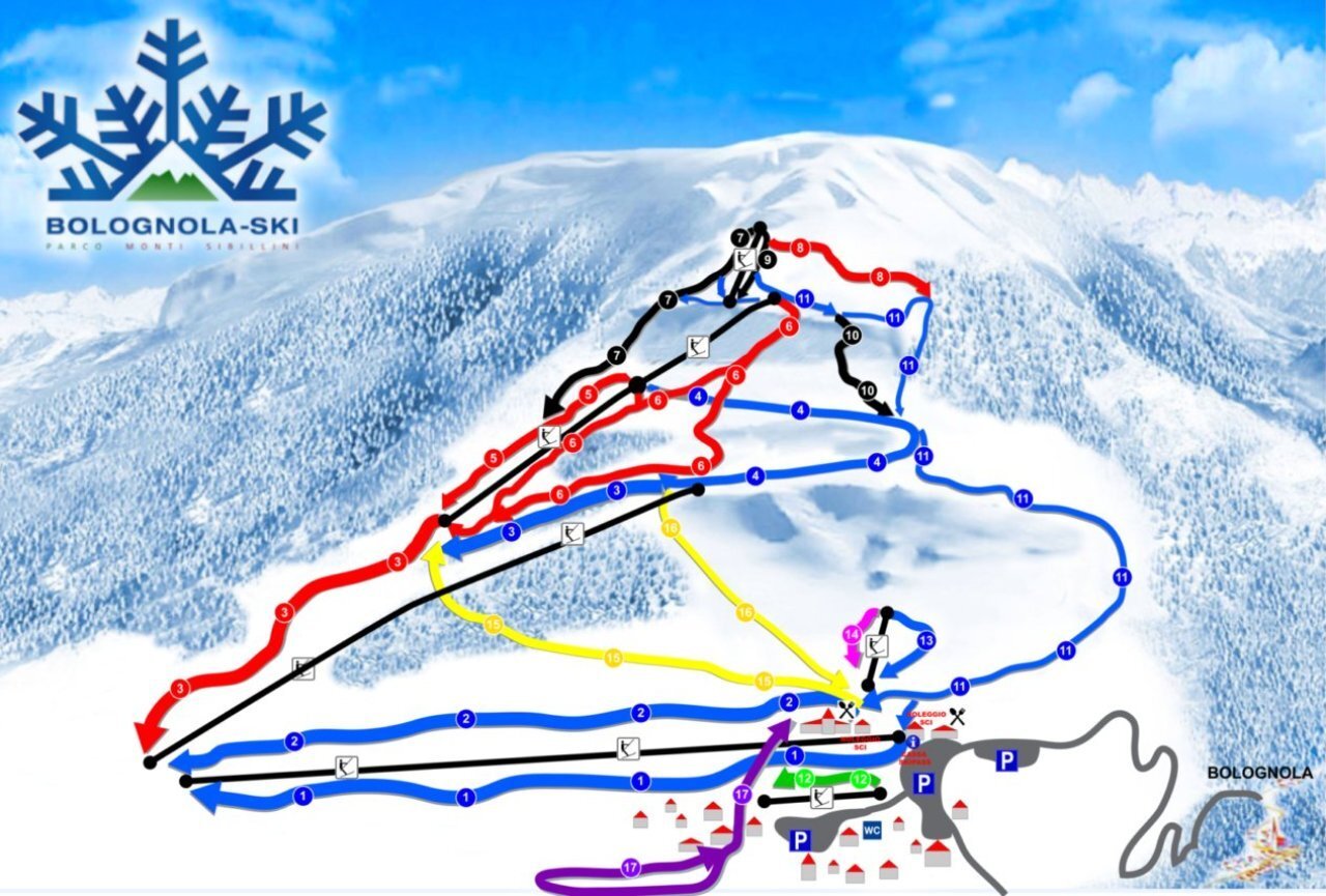 Bolognola-Ski Piste / Trail Map