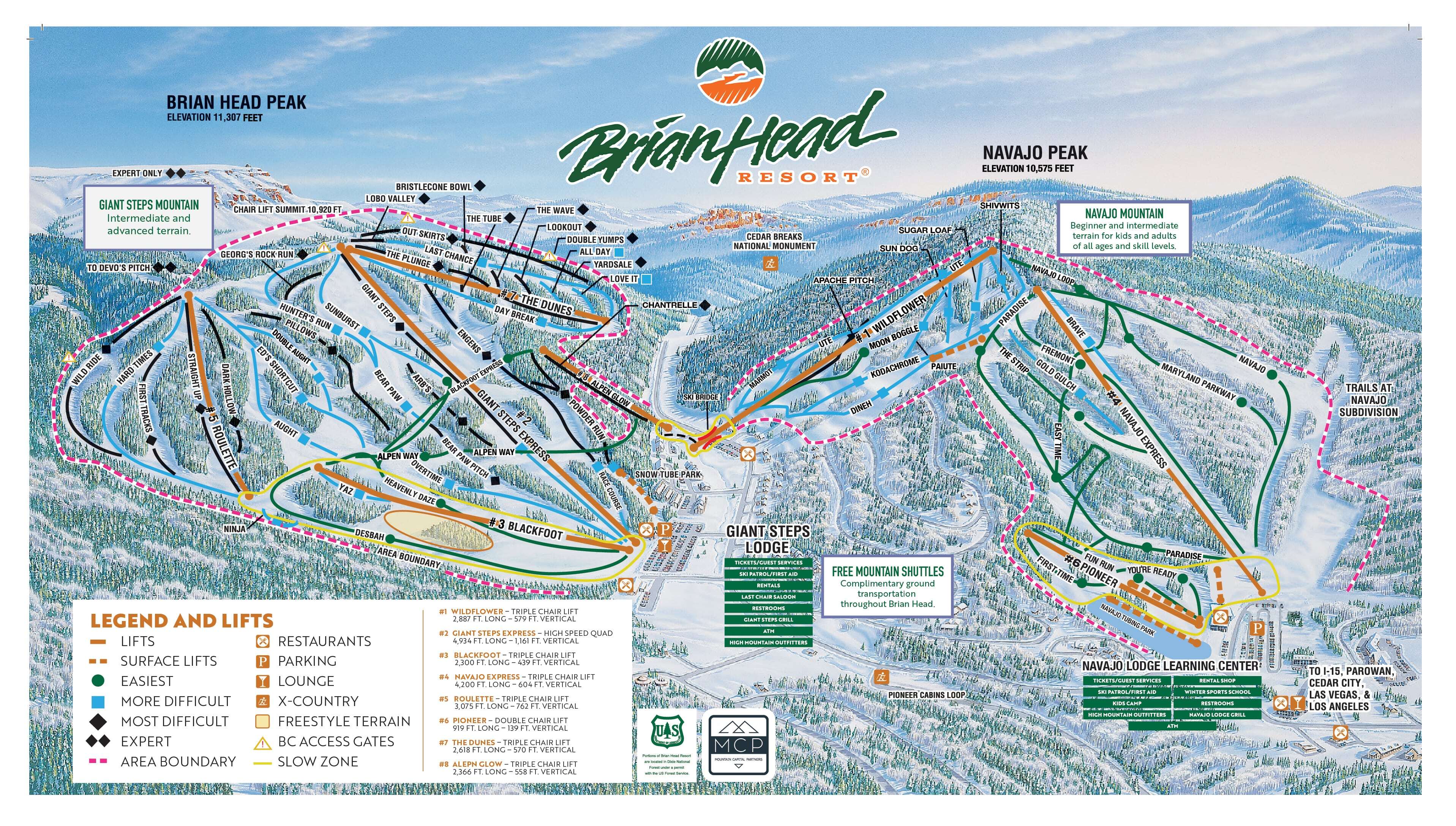 Brian Head Resort Piste / Trail Map