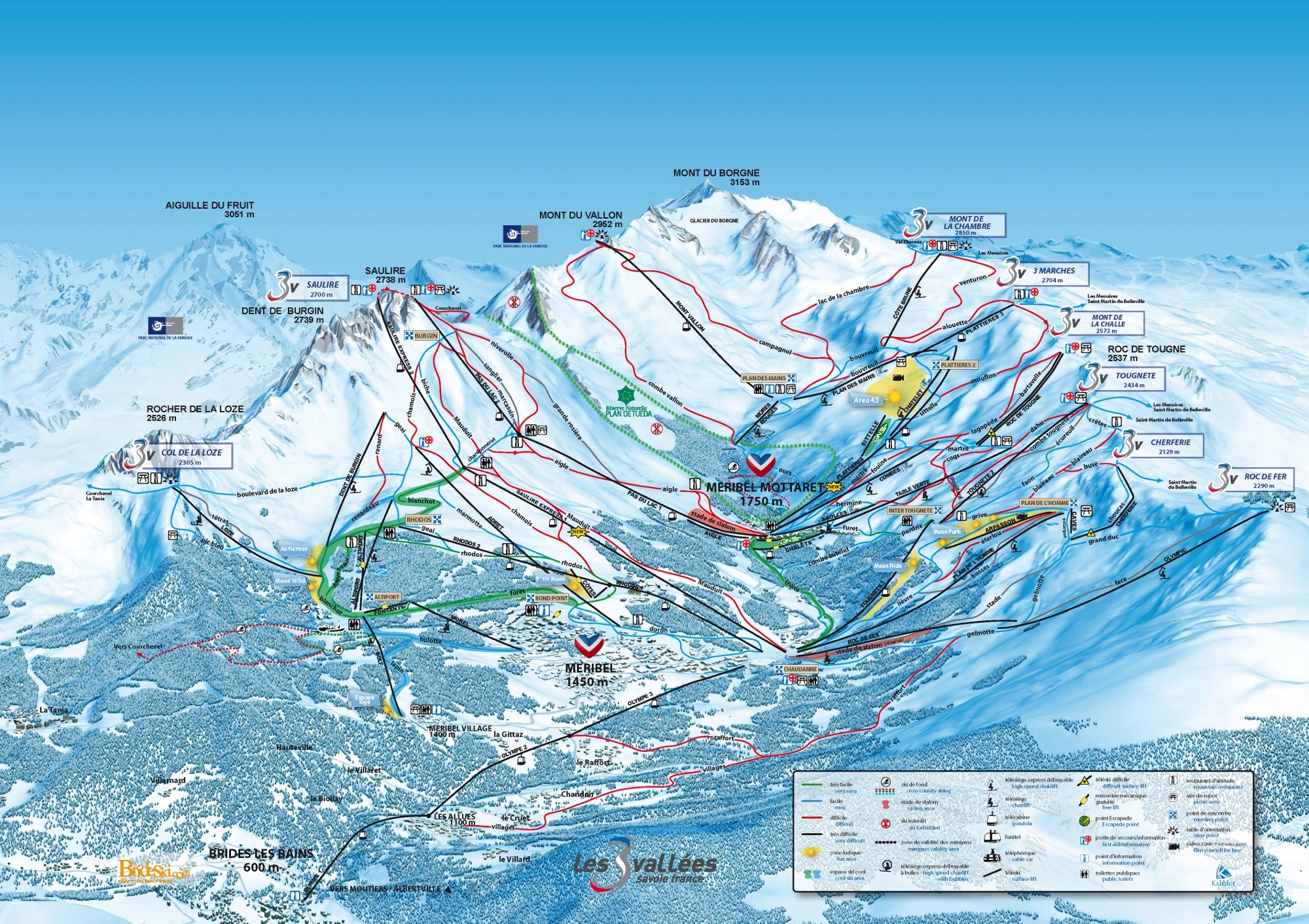 Brides Les Bains Piste / Trail Map