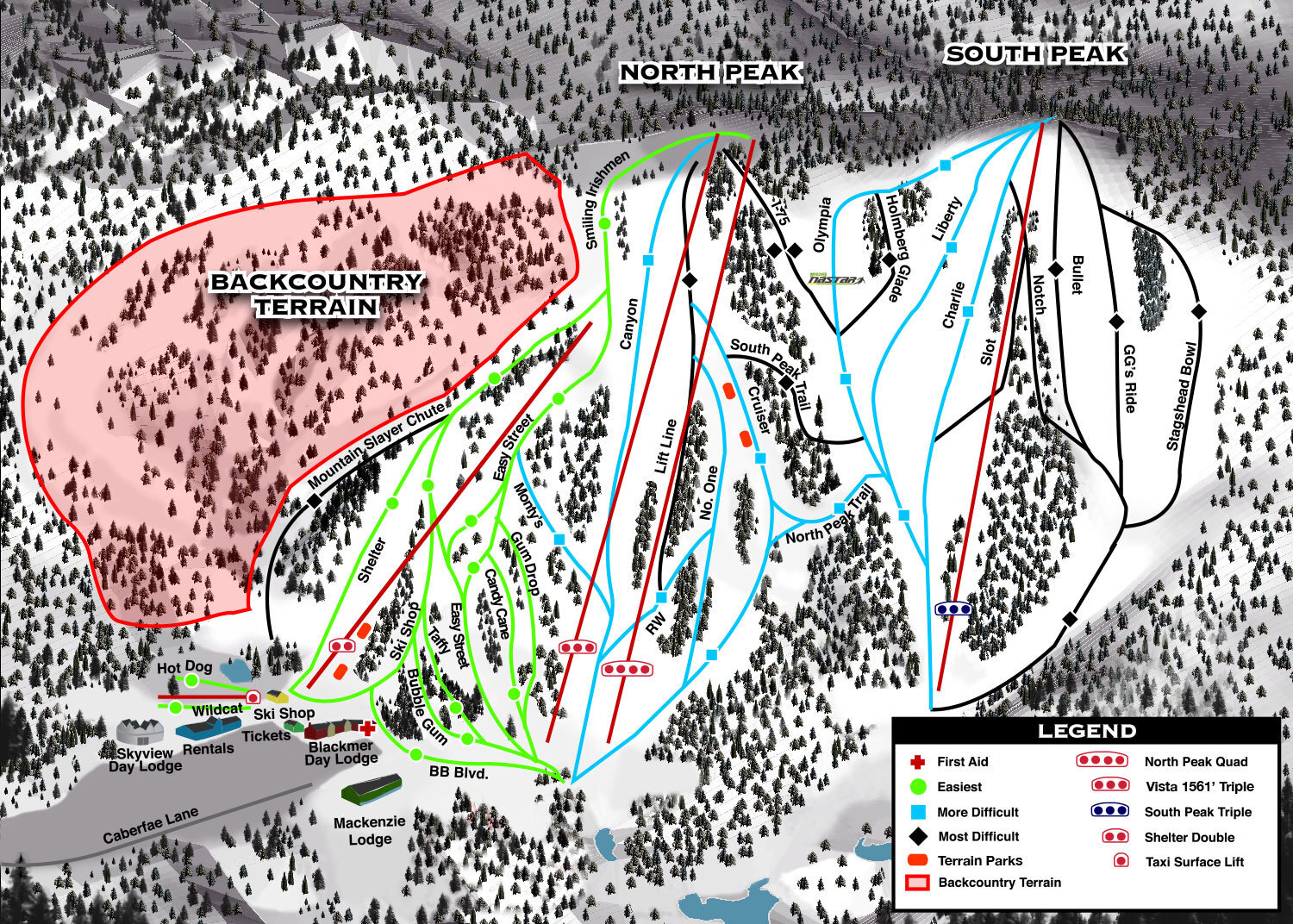 Caberfae Peaks Piste / Trail Map