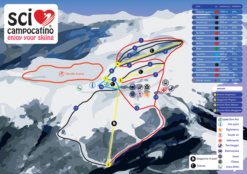 Campo-Catino Piste / Trail Map