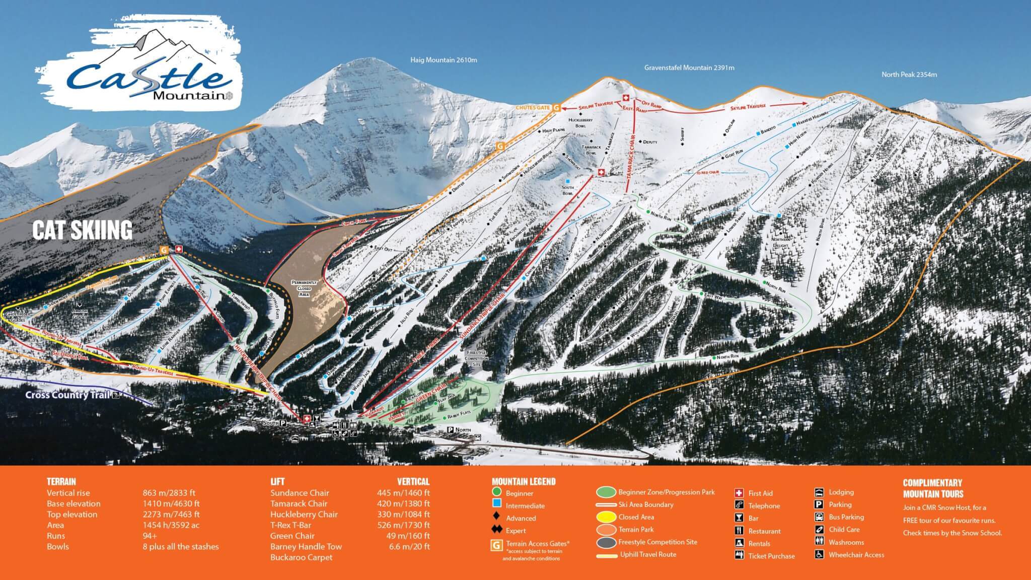 Castle Mountain Resort Piste / Trail Map