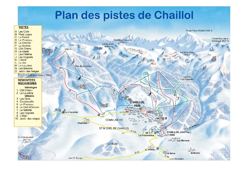 Chaillol 1600 Piste / Trail Map