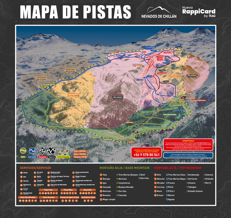 Nevados de Chillan Piste / Trail Map