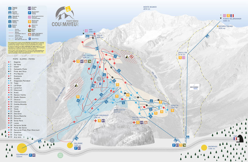 Courmayeur Piste / Trail Map