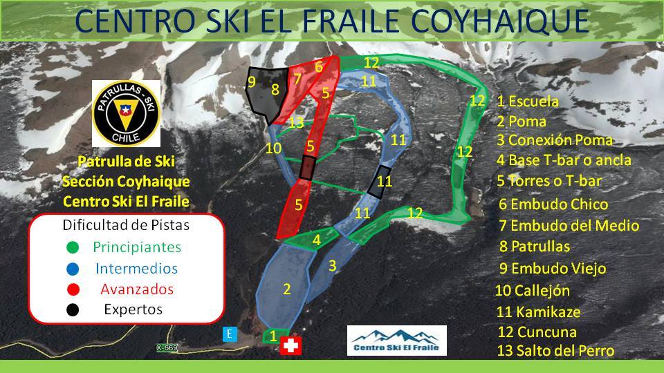 El Fraile Piste / Trail Map