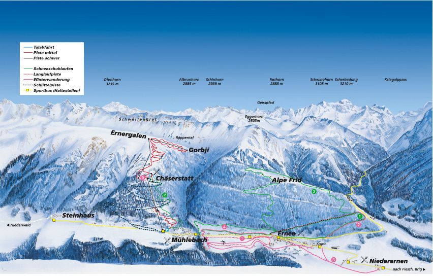 Ernergalen Piste / Trail Map