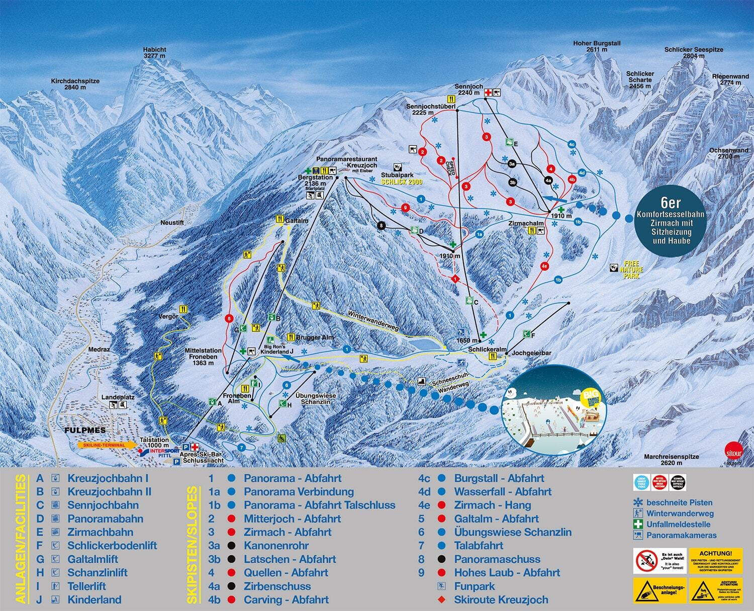 Fulpmes Piste / Trail Map