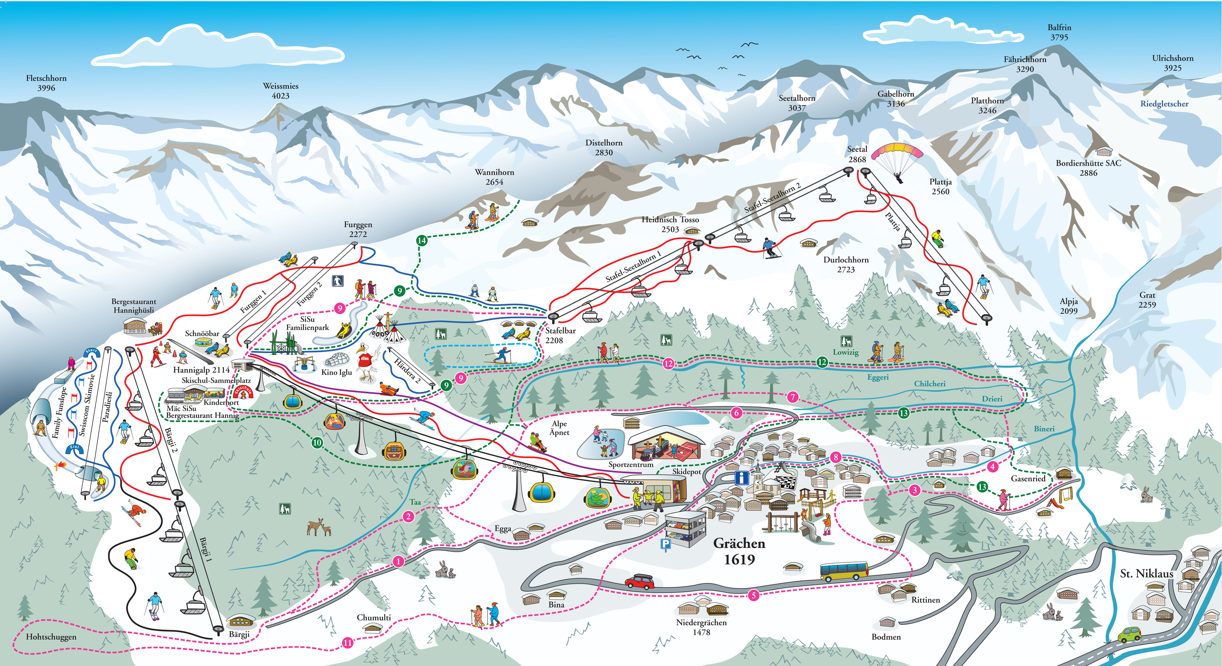 Grächen Piste / Trail Map