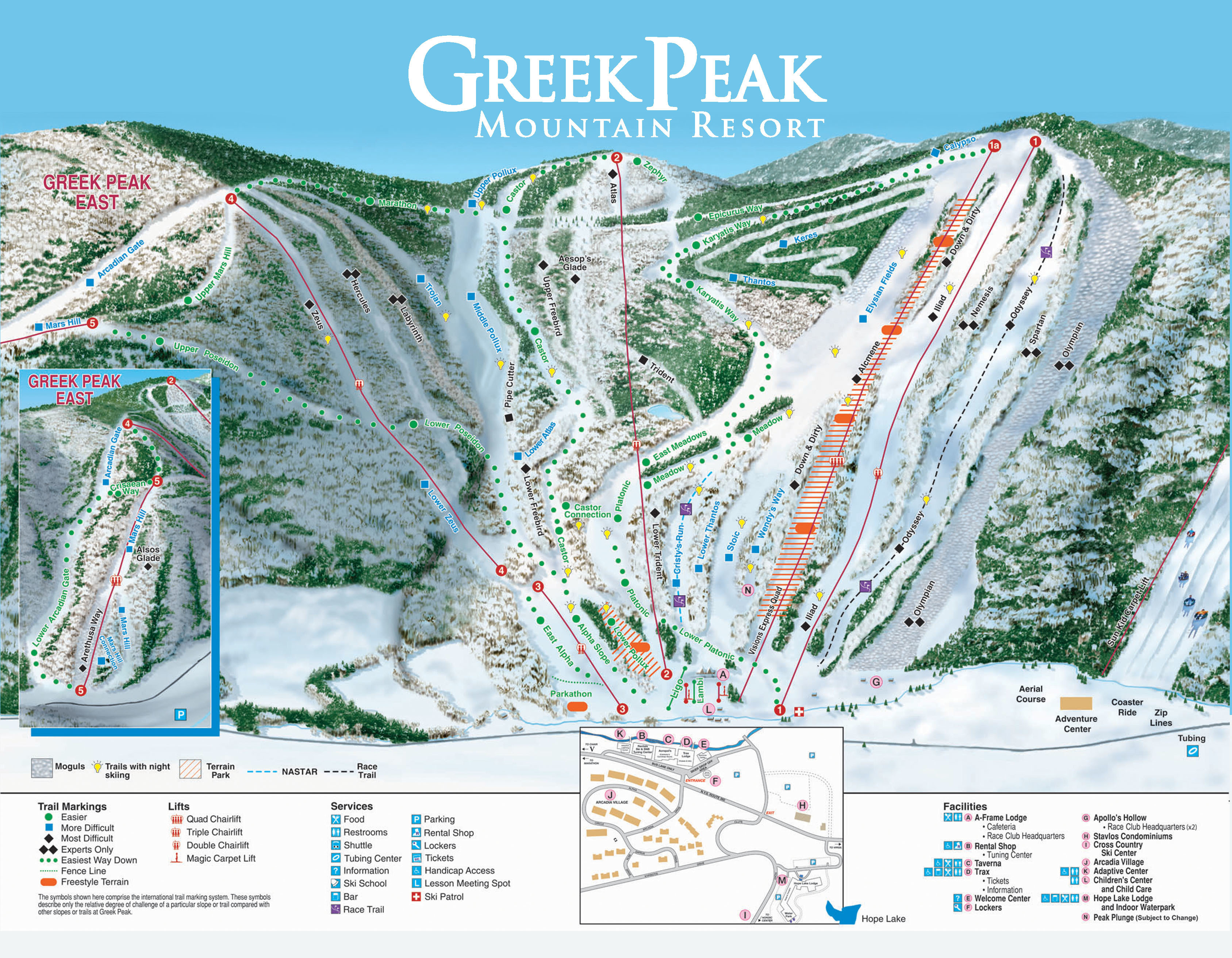 Greek Peak Piste / Trail Map