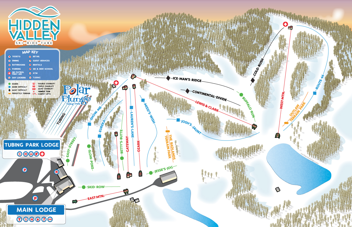 Hidden Valley Piste / Trail Map