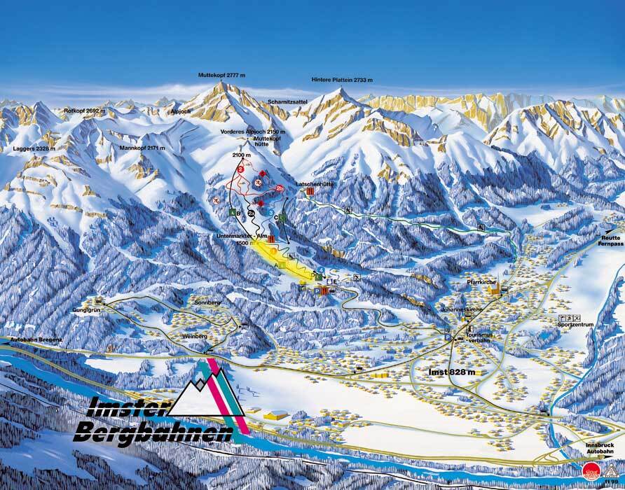Imster Bergbahnen Piste / Trail Map