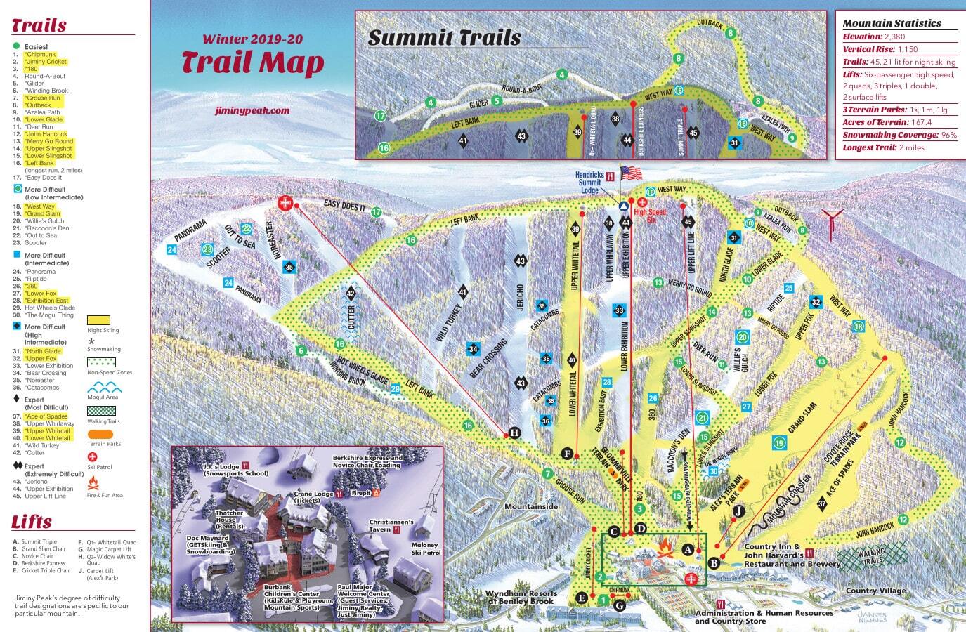 Jiminy Peak Piste / Trail Map