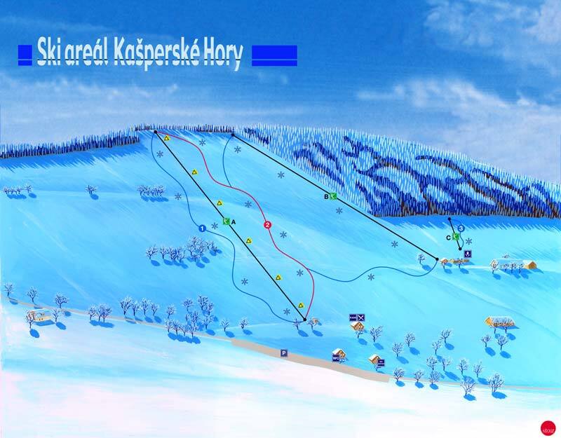 Kašperské Hory - Šumava Piste / Trail Map