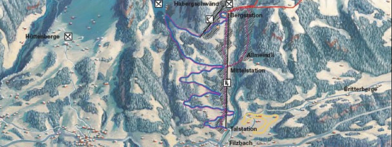 Kerenzerberg - Filzbach Piste / Trail Map