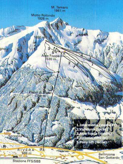 Monte Tamaro Piste / Trail Map