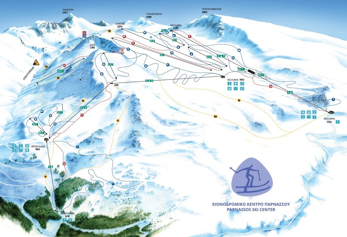 Mount Parnassos Piste / Trail Map