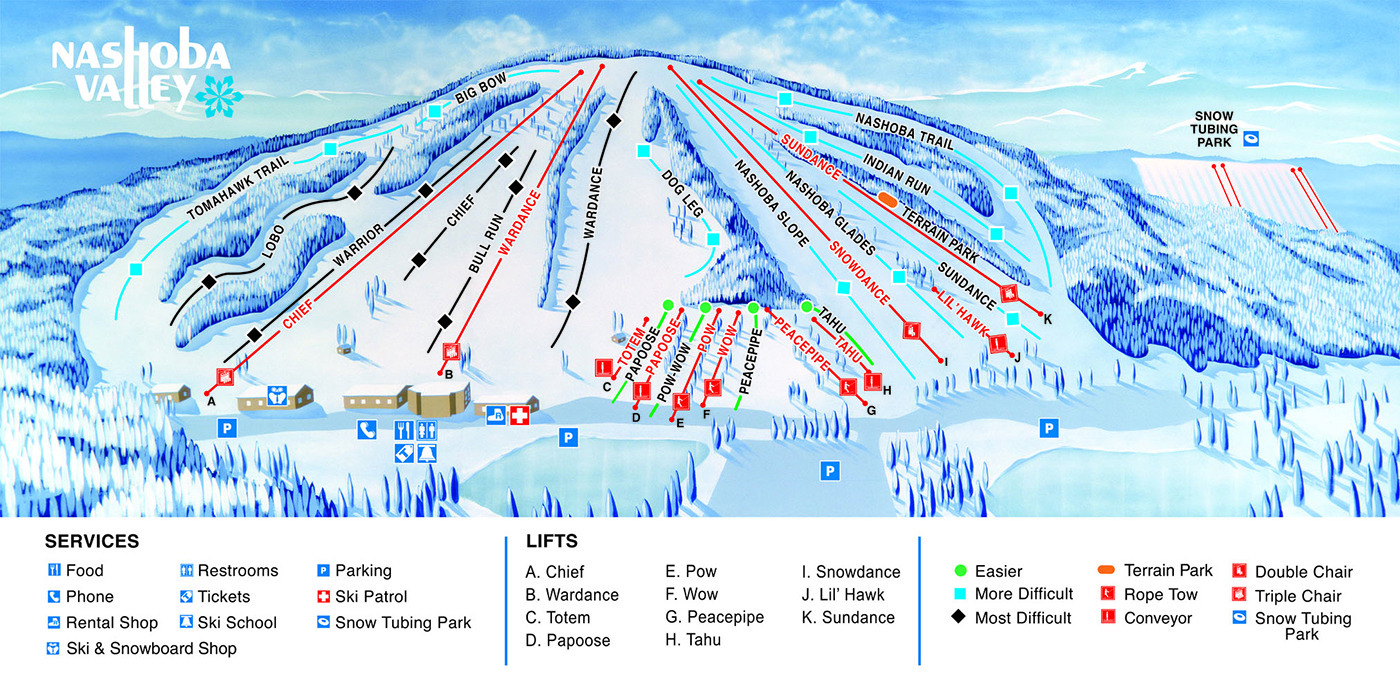 Nashoba Valley Piste / Trail Map