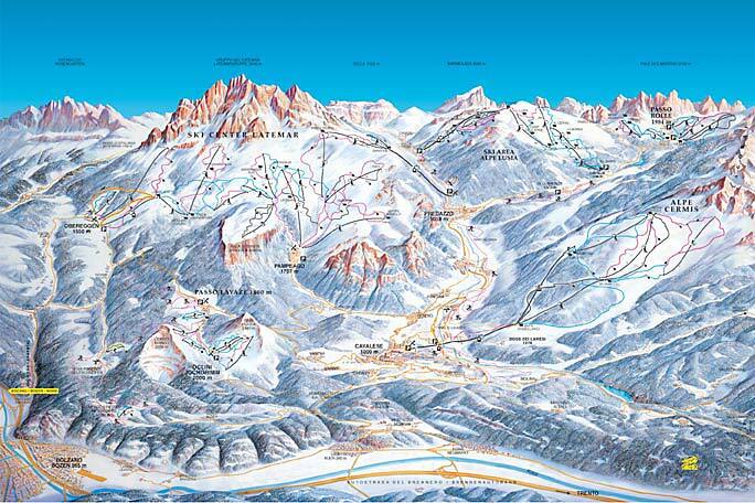 Nova Ponente/Obereggen Piste / Trail Map