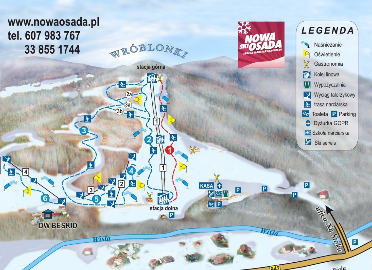 Nowa Osada – Wisła Piste / Trail Map