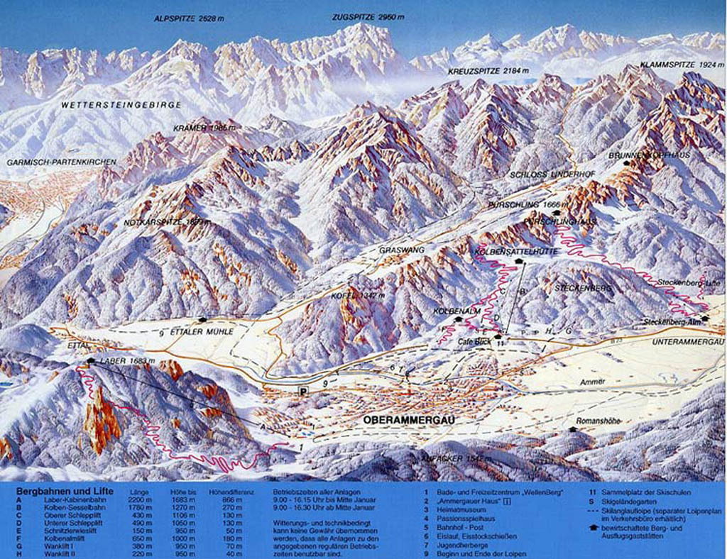 Oberammergau/Laber Piste / Trail Map