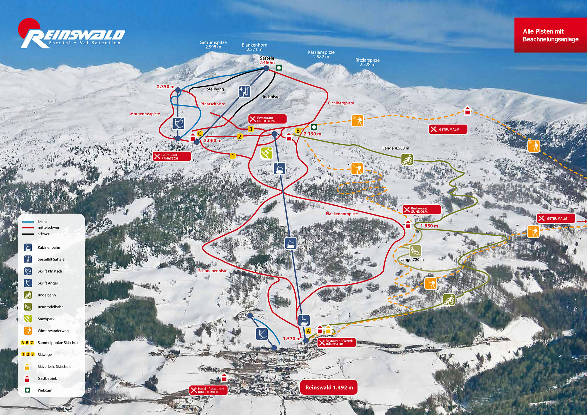 Reinswald Piste / Trail Map