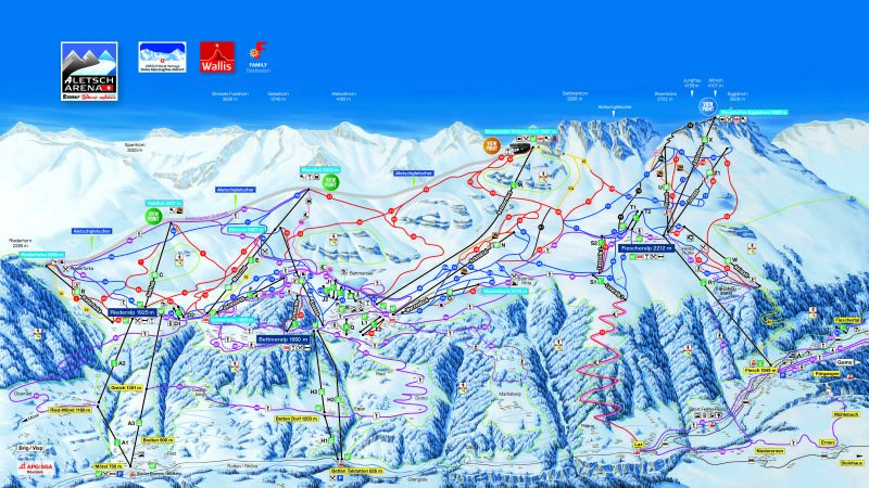 Riederalp - Aletsch Piste / Trail Map