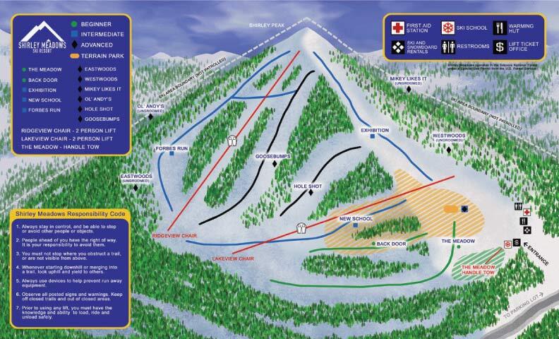 Alta Sierra at Shirley Meadows Piste / Trail Map