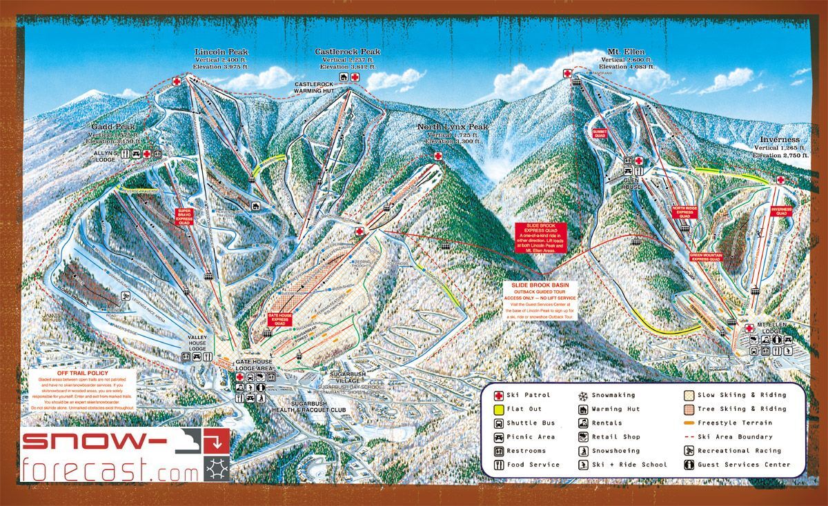 Sugarbush Piste / Trail Map