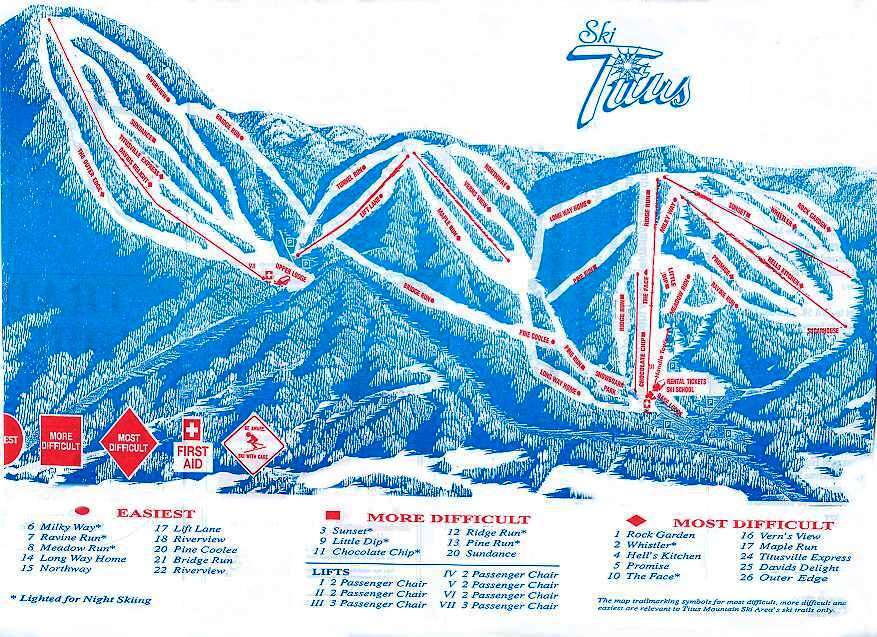 Titus Mountain Piste / Trail Map
