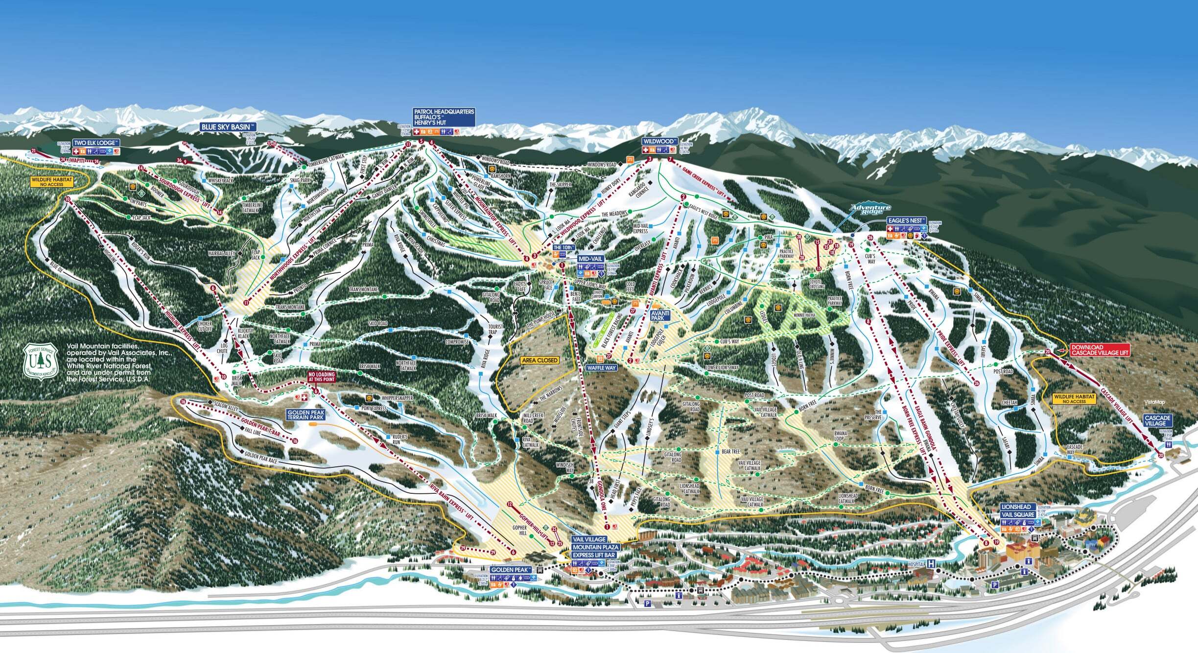 Vail Piste / Trail Map