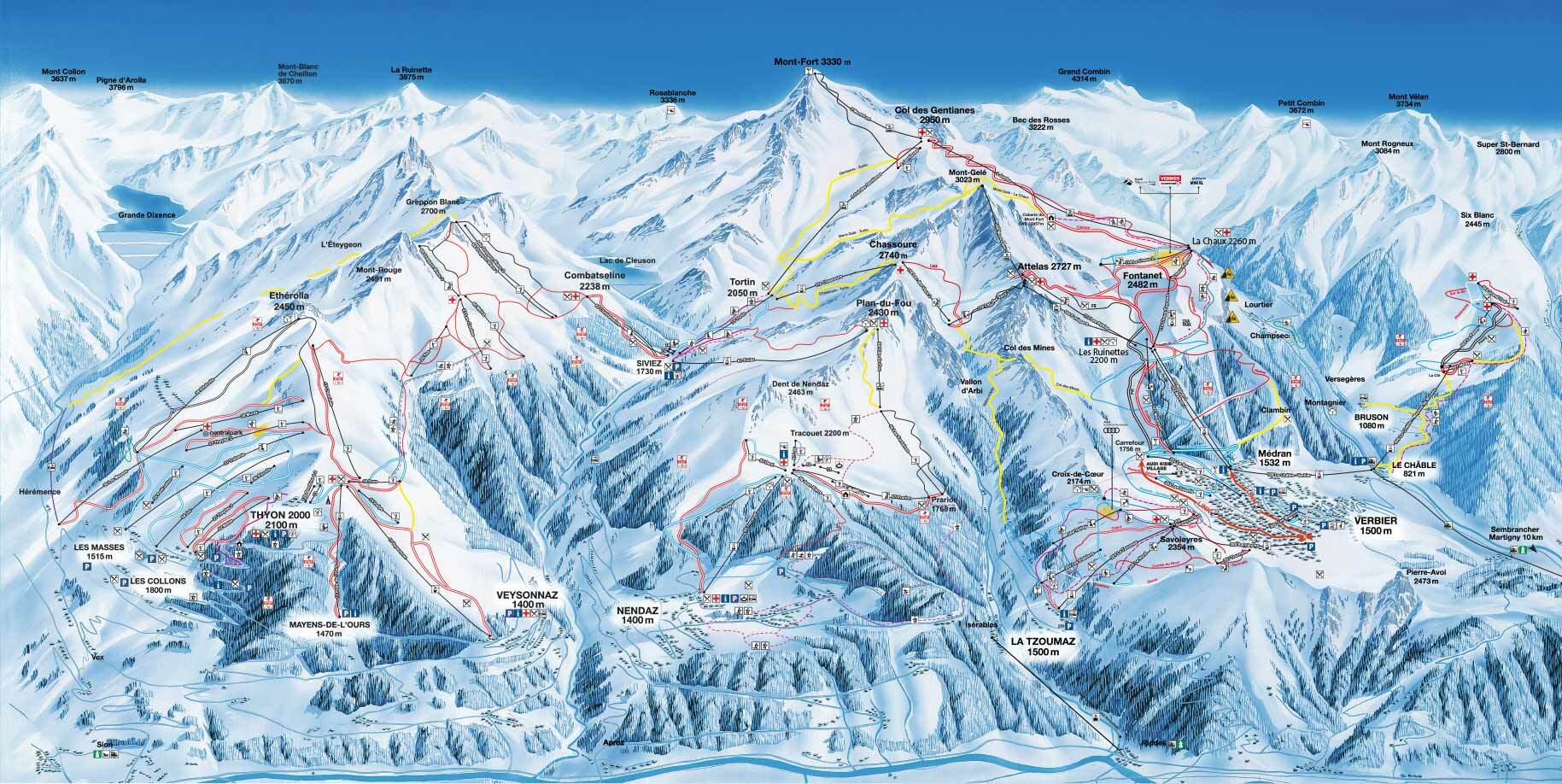 Verbier Piste / Trail Map
