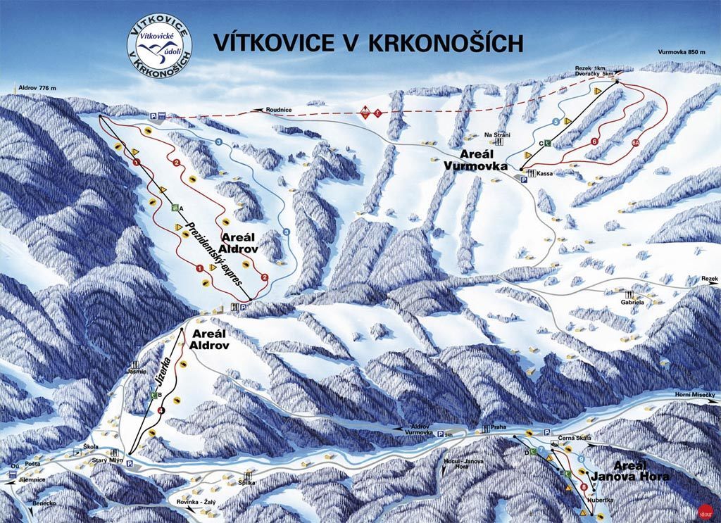 Vítkovice - Aldrov Piste / Trail Map