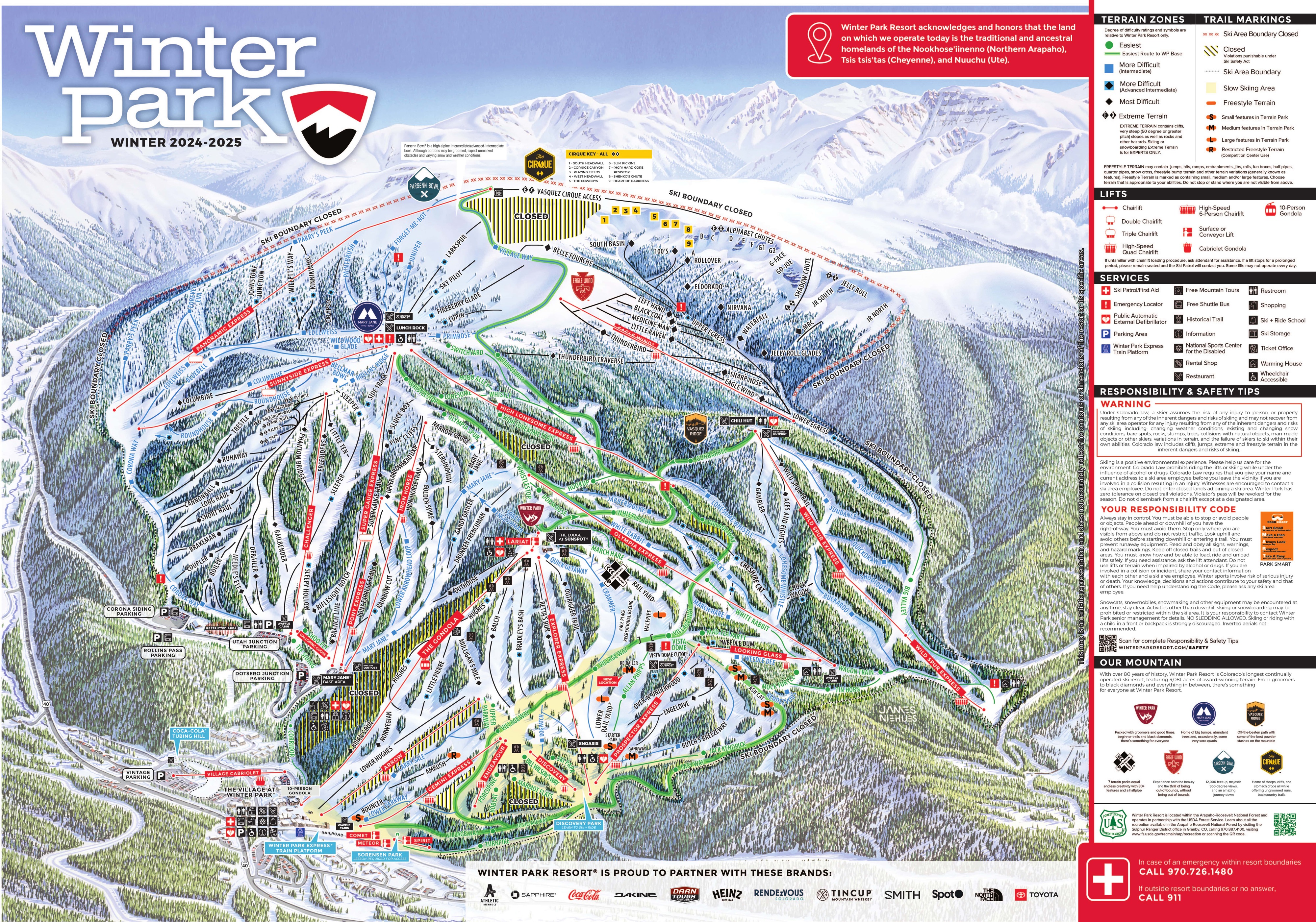 Winter Park Piste / Trail Map