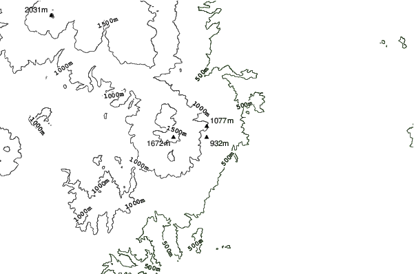 Adatara Kogen neighbourhood contours
