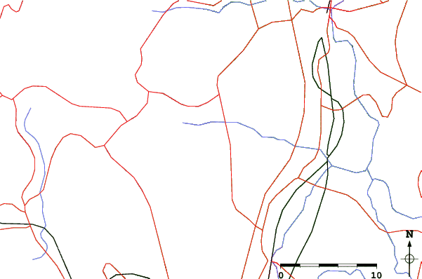 Roads and rivers close to Adatara Kogen