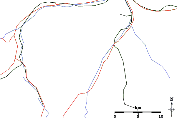 Roads and rivers close to Adelboden
