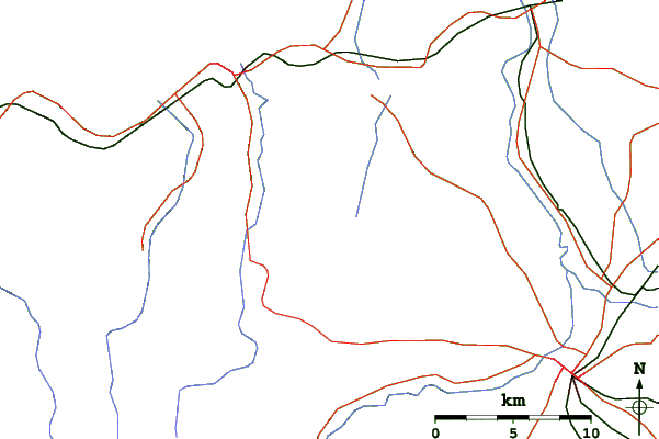 Roads and rivers close to Aomori Spring (Ajigasawa)